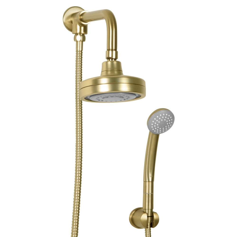 Ducha Auto Limpante Redonda 12 cm de Parede com Desviador (Gutta Ouro Escovado)