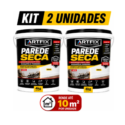 Detalhes do Rodapé Parede Seca Artfix Anti Umidade E Mofo 2 Unidade
