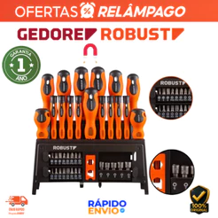 Jogo de Chaves de Fenda Bits e Soquetes 39 Peças 3370168 Gedore Robust Profissional Top