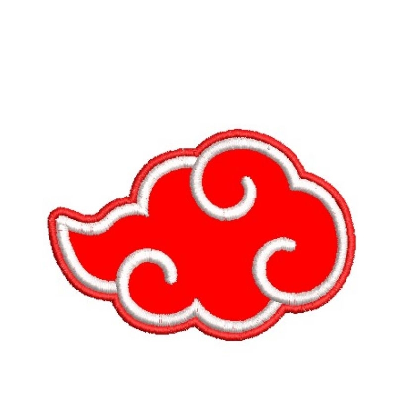 PATCH BORDADO TERMOCOLANTE NARUTO APLIQUE BORDADO TERMOCOLANTE NUVEM NARUTO PATCH BORDADO NUVEM DE AKATSUKI