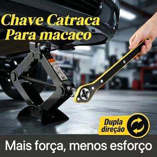 Chave Catraca Adaptável Universal para Macaco Sanfona de Carros e Utilitários – Design Prático para Emergências