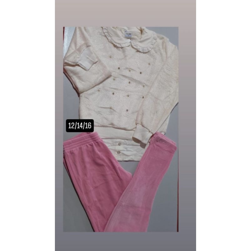 Conjunto Inverno Feminino Infantil Juvenil Tamanho 12/14 Marca Tile E Sul