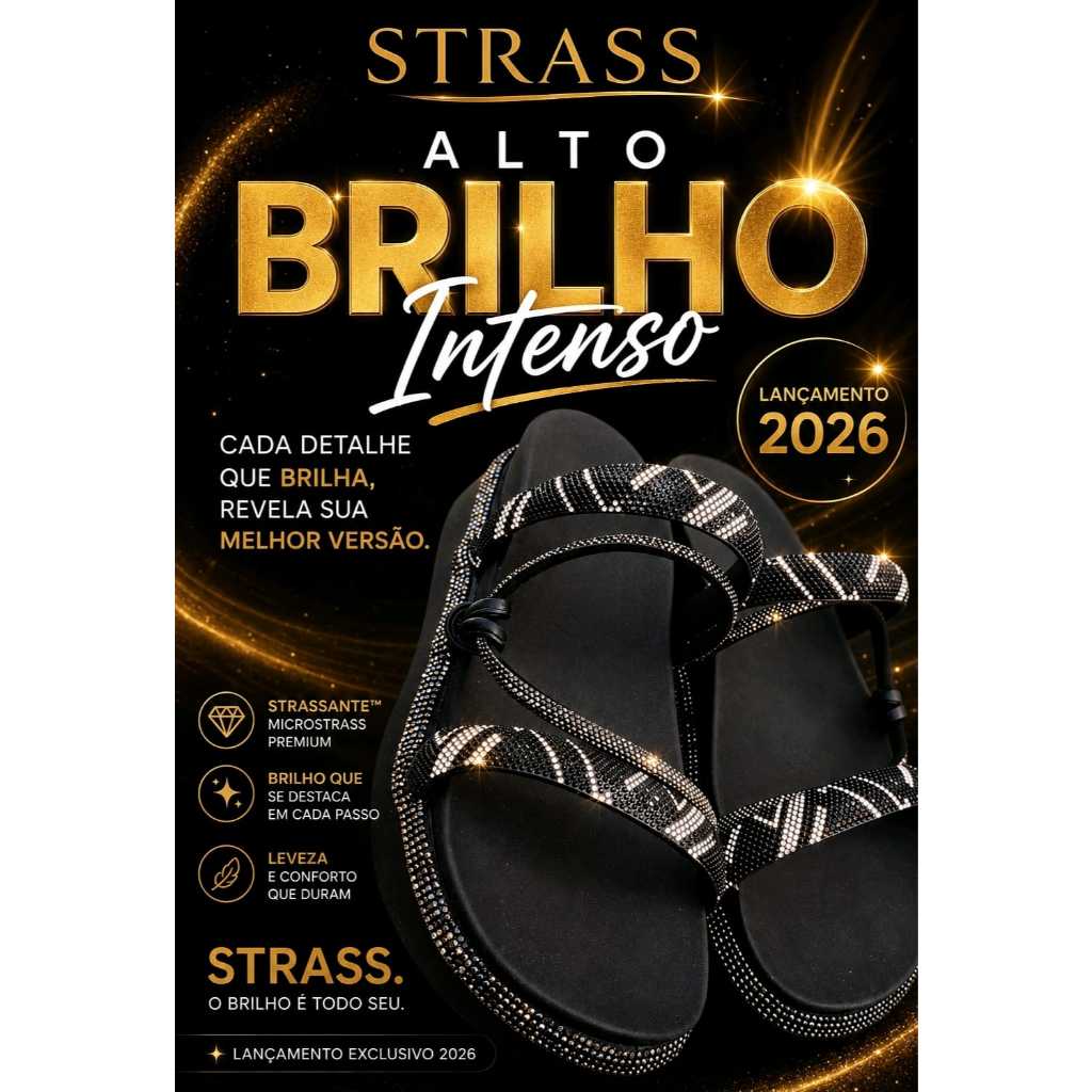 Sandalia Feminina Plataforma Papete Lançamento Auto Brilho Macia Confortavel Anatomica