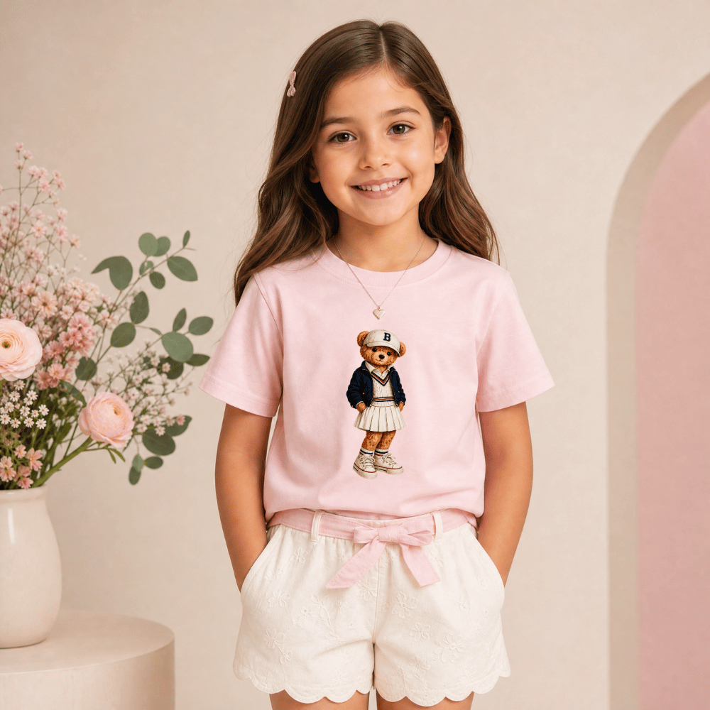 Camiseta Infantil Menina T-shirt Feminina Algodão Basica Moda Blogueirinha Blusa Estampada Algodao