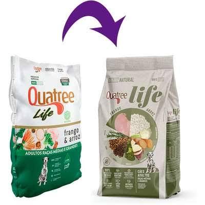 Ração Quatree Life 4KG para Cães Adultos de Raça Pequena - Alimento Seco Sabor Frango e Arroz