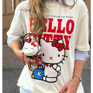 Blusa Feminina 100% Algodão hello kitty TShirt Camiseta Premium Estilosa Gola Redonda Casual Ribana
