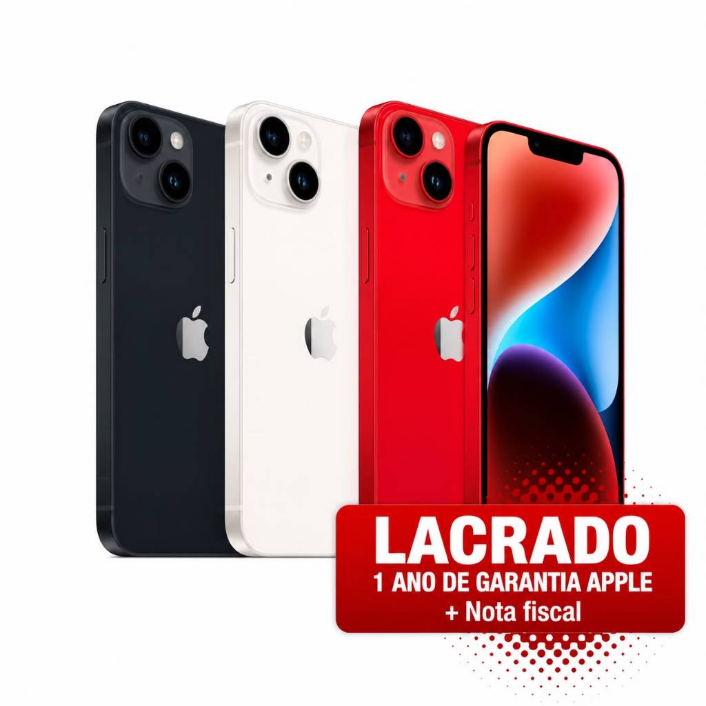 CELULAR APPLE IPHONE 14 128GB - DUAL SIM - ORIGINAL - LACRADO - 1 ANO DE GARANTI