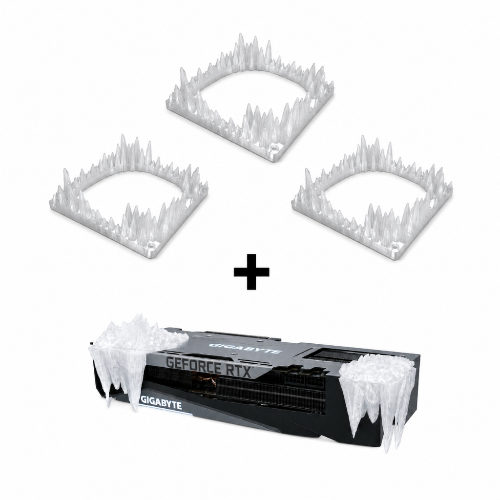 Grelha Fan Cristais Gelo 120mm Pc Gamer Decoração Setup Gamer Cpu Grade Ventilador Transparente — imagem 2 de 2