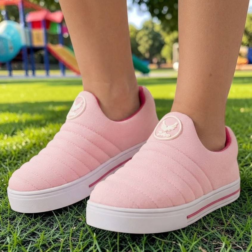 Tênis Infantil Menina Calce Fácil Feminino Escolar Casual Original Lançamento Confortável Promoção