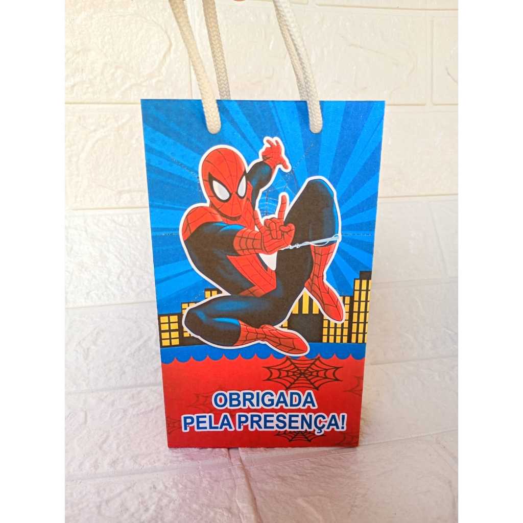 Sacolinha Surpresa Personalizada Homem aranha Lembrancinha de Aniversário Festa Infantil - Envio Imediato