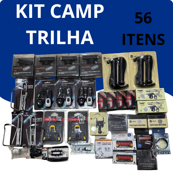 Kit Camp Trilha Bike Camping 56 Itens Acessórios Ciclismo e Aventura