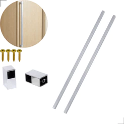 Kit 2 Puxador 50cm Para Móveis Haste Ajustável Porta Gaveta Fosco Cromado Alça