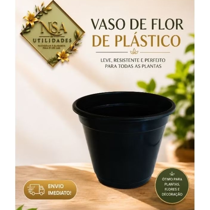 Kit Vasos Liso 1600 ml plástico plantas suculenta flores jardinagem temperos