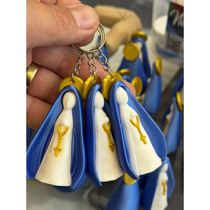 chaveiro Nossa Senhora Aparecida em Impressão 3D –  5 cm de altura Decoração e Presente Religioso