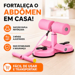 Aparelho Abdominal com Dupla Ventosa e Corda Elástica 3 Níveis Treino em Casa Fitness