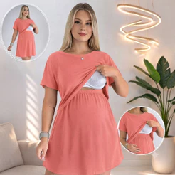 Vestido Gestante Grávida Amamentação Amamentar Maternidade Viscolycra Cores Premium Manga Curta