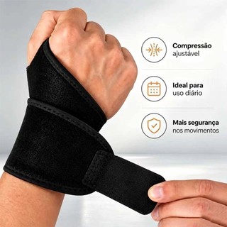 Munhequeira Compressão Ajustável Para Punho Ergonômica Tendinite Bilateral