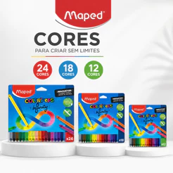 Lápis de Cor 12/18/24 Cores Infinity Color'Peps Triangular Infinito Maped