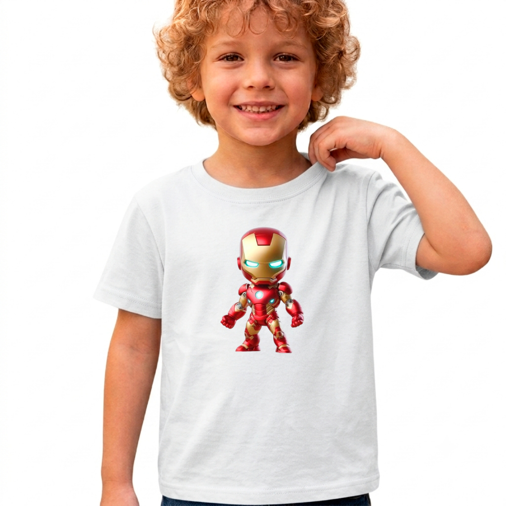 Camiseta Infantil Super Heróis Masculina e Feminina 2 ao 16 | Algodão Premium | Diversas Estampas