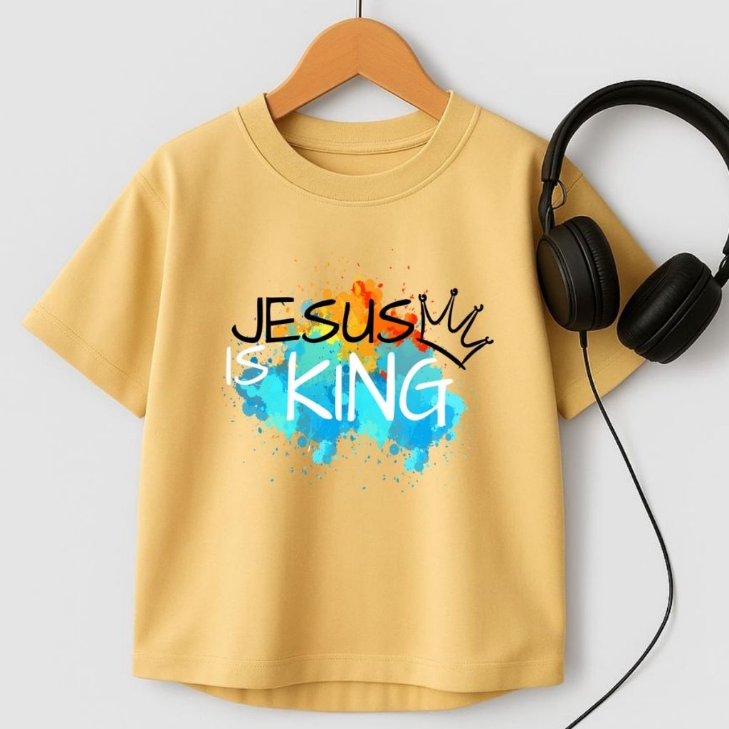 Camiseta Infantil Menino Juvenil 100% Algodão Verão Manga Curta Jesus 4 ao 16 Promoção Lançamento Blusa Oversized