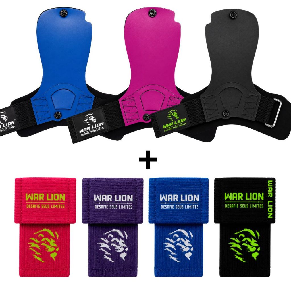 Kit Grip Crossfit + Munhequeira Seca Suor Premium | Hand Grip Crossfit Musculação Premium