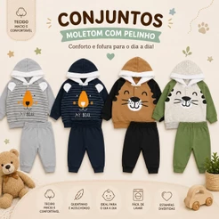 Conjunto Moletom Bebê Menino Inverno