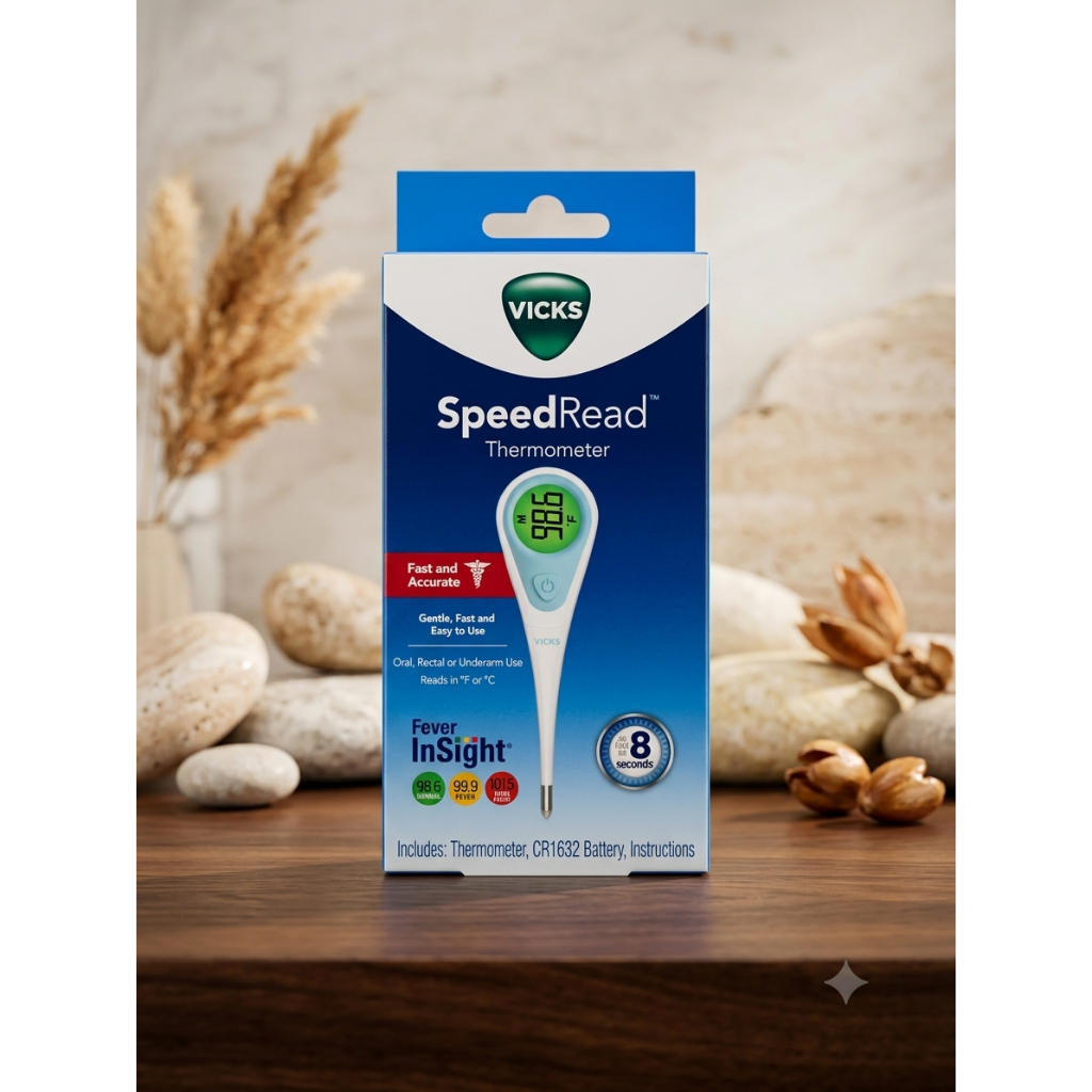 Termometro Digital Vicks Speed-Read | Leitura Rápida e Precisa 8 segundos – Oral / Axilar / Retal 🩺