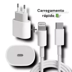 Carregador Turbo Fonte com Cabo Carregamento Rápido 35W 20W