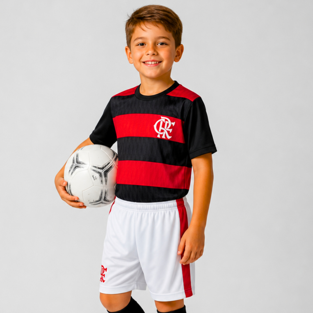 Kit Mini Craque Flamengo Infantil Juvenil Mengão Resistente Reforçado Jogo Treino Licenciado - Original