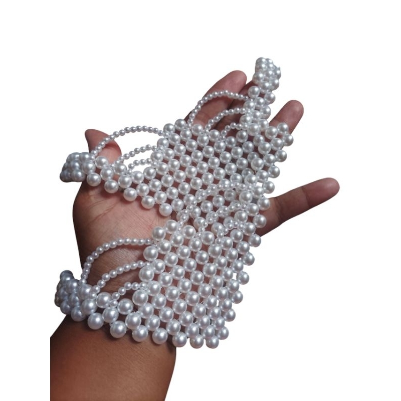 4 unidades de Tramas Bordadas a Mão em Pérolas ABS para Costurar em Chinelo cor Aleatória — imagem 2 de 2