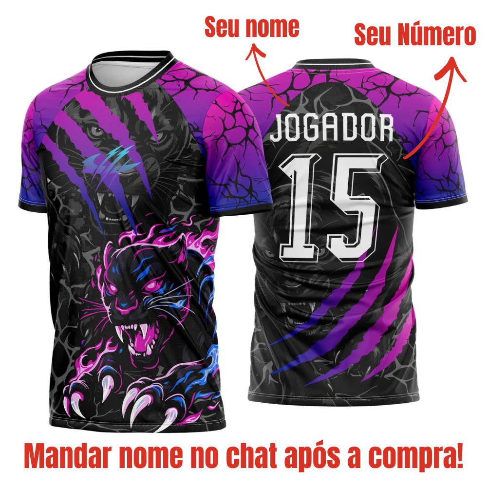 Camiseta Interclasse Pantera Personalizada Dry Fit Uniforme Escolar Sublimada Time Esportivo Premium