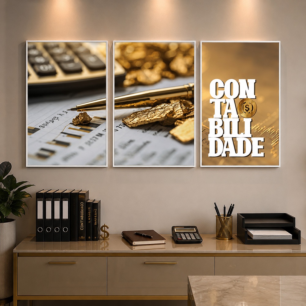 3 Quadros Decorativos Profissão Contabilidade Triunfo Financeiro: Quadros de Aná