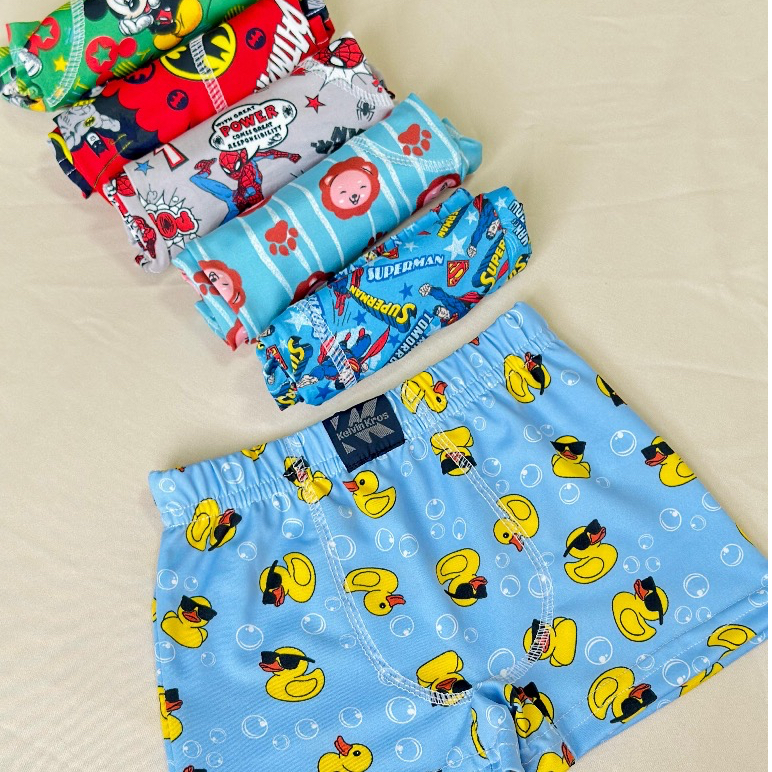 Kit Cueca Infantil Boxer Menino 5 ou 10 Peças Microfibra Confortável Estampas Sortidas Leve Respirável Promoção
