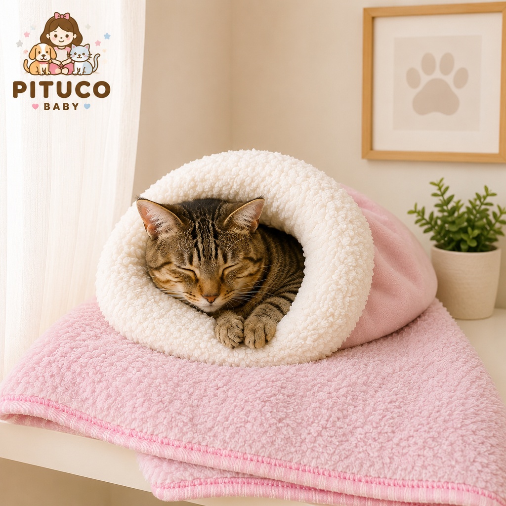 Caminha Toca Para Gatos 50x45cm  Saco De Dormir Sherpa Cama Confortável