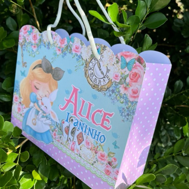 Sacolinha Personalizada Alice no País das Maravilhas Pegue e Monte