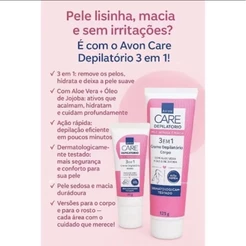 Creme Depilatório Para o Rosto e Para Corpo Avon Care 3 em 1 - Rosto 30g - Corpo 125g