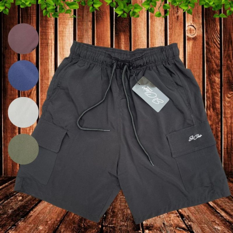 kit com 4 bermudas masculinas tactel elastano shorts bolso cargo masculino premium skate academia praia