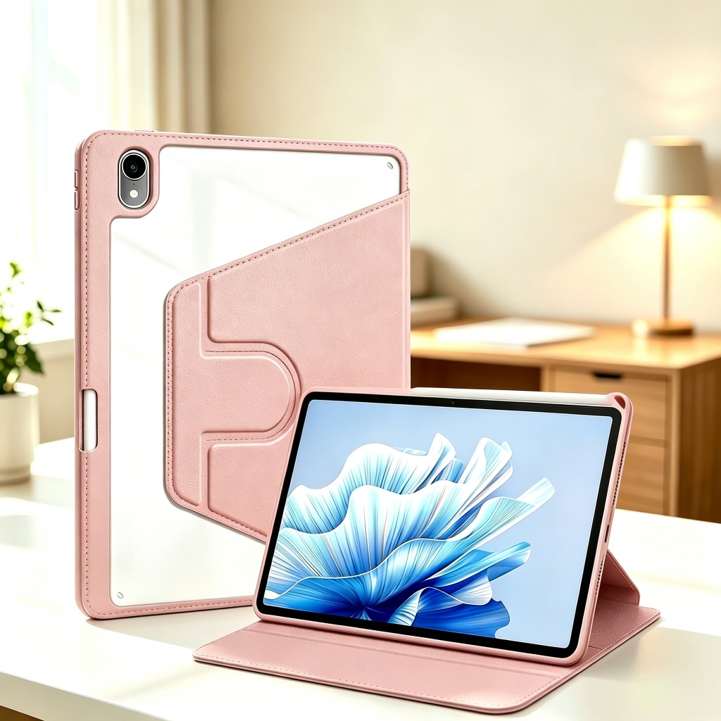 Capa de Acrílico com suporte do lápis rotação de 360 graus Compativel iPad 10 7 