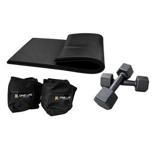 Kit Treino em Casa Colchonete Halter Sextavado 1kg Caneleira 1kg Academia Cross Training Funcional