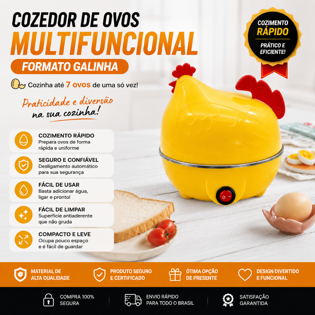 Fogão De Ovos Multifuncional , Vaporizador , Desligamento Automático Ovo Cozido 110V/220V
