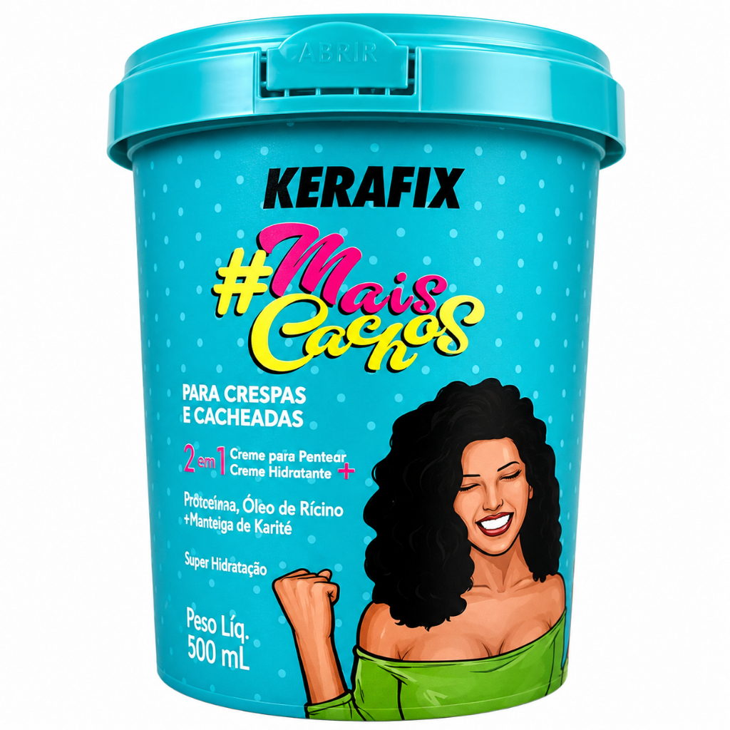 Creme para Pentear Kerafix Mais Cachos – Hidratação, Definição e Vida para Cachos