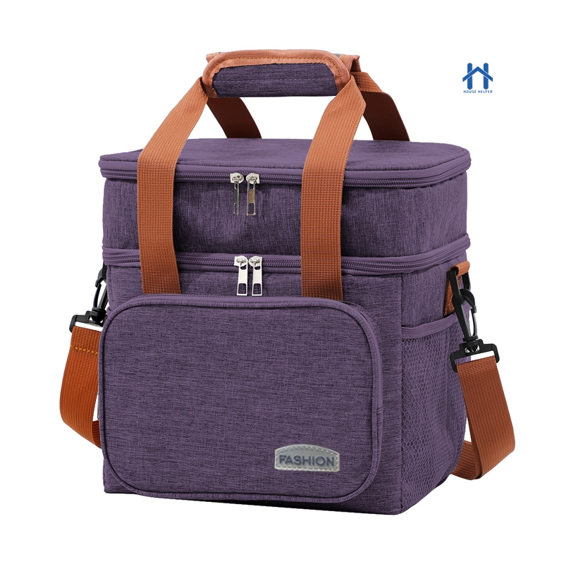 Bolsa Térmica Grande com Dois Andares Porta Marmita Fitness Com Alça De Mão e Ombro Transversal