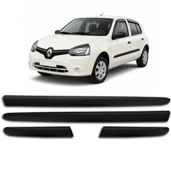 Jogo Friso Lateral Clio 4 Portas 2014 A 2016 Preto Completo 4 Peças