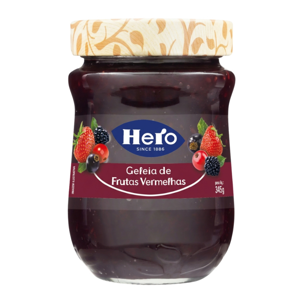 Geleia Hero Sem Glúten Frutas Vermelhas em Frasco 345g