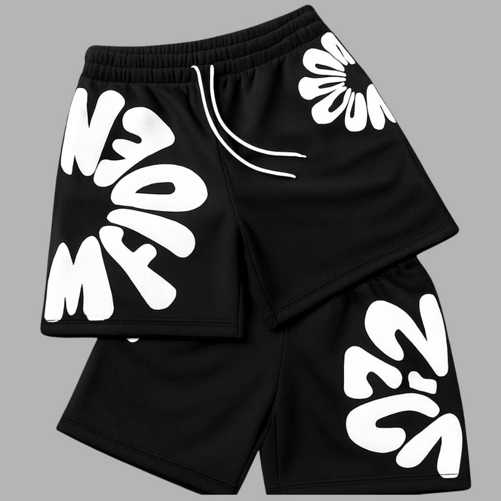 Short Masculino Streetwear Estampado Oversized Bermuda Moletom Lettering