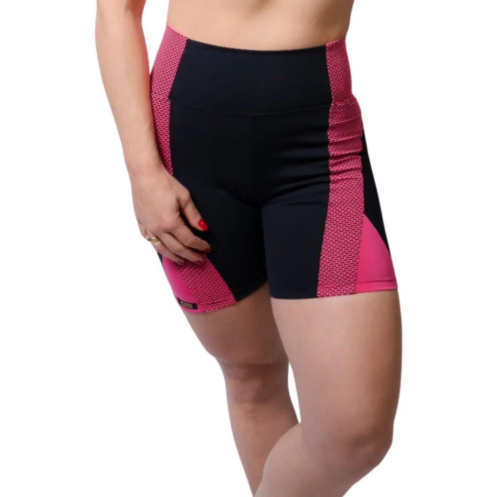 Shorts Feminino Legging Treino Compressão Cós Largo Secagem Rápida Com Proteção Uv50 Academia Corrida Caminhada