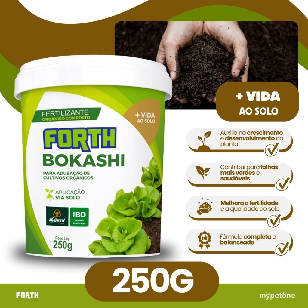 Adubo Fertilizante Forth Bokashi 250g Para Cultivos Orgânico