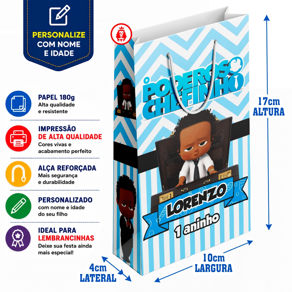 Sacolinhas Personalizadas Poderoso Chefinho Moreno 1