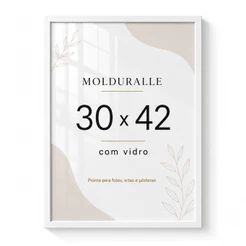 Moldura A3 30x42 Madeira Premium C/ Vidro Para Certificado Diploma Fotos Poster MOLDURALLE