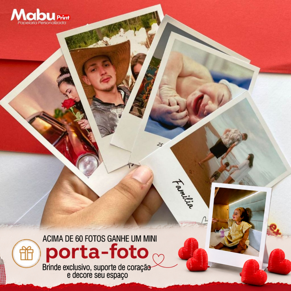 Mini Foto - Kit até 60 fotos + BRINDE GRATIS - Envio em 24horas - Não Desbota - Sem legendas